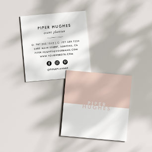 Modern Minimalist Square Business Cards   Blush