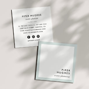 Modern Minimalist Square Business Cards Mist