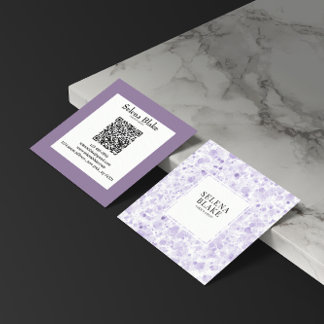 Modern Minimalist Square Design with QR Code Business Card