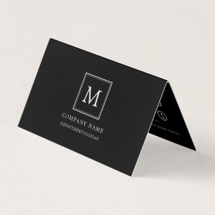 Modern Minimalist Square Monogram Double Loyalty Business Card