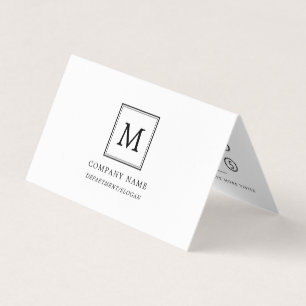Modern Minimalist Square Monogram Double Loyalty Business Card