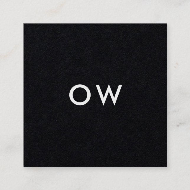 Modern Minimalist Square Monogram Initial Business Card (Front)