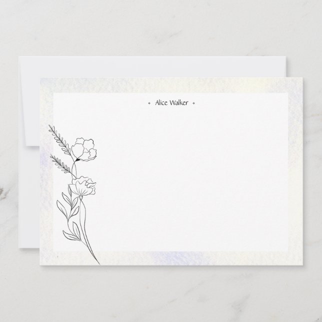 modern minimalist stencil floral card (Front)