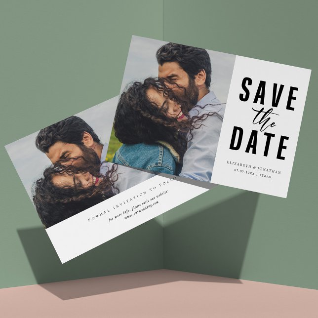 Modern Minimalist Style: One Photo Save The Date Invitation (Modern Minimalist Style_ One Photo Save The Date Invitation)
