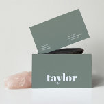 Modern Minimalist Stylish and Trendy Professional Business Card<br><div class="desc">Elevate your professional image with our Modern Minimalist Stylish and Trendy Sage Green Professional Business Card. These business cards are designed to make a bold statement, offering a perfect blend of elegance and simplicity in a soothing sage green colour. Ideal for various professions, including artists, hairstylists, and small businesses, our...</div>