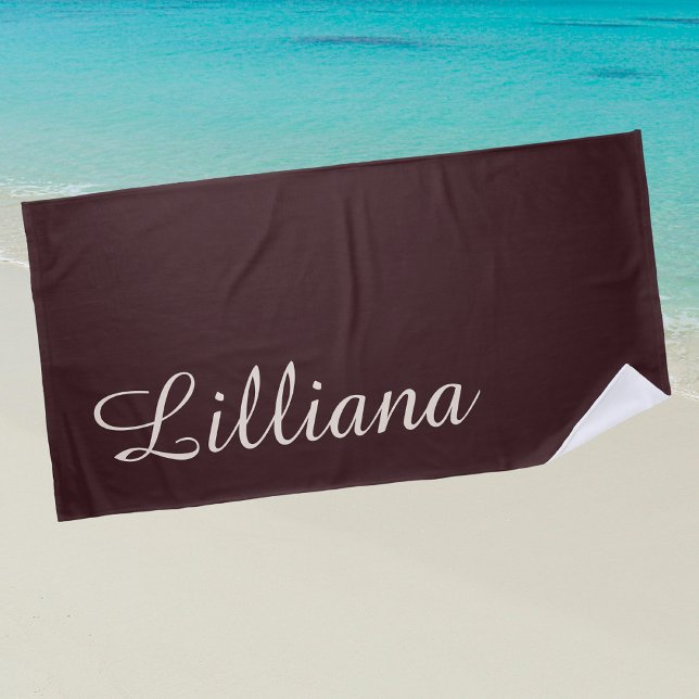 Modern Minimalist Stylish Pretty Elegant Script Beach Towel (Creator Uploaded)