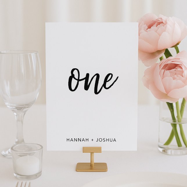 Modern Minimalist | Stylish Script Simple Wedding Table Number (Creator Uploaded)