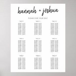 Modern Minimalist   Stylish Wedding Seating Chart
