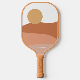 Modern Minimalist Sunrise and Sunset Desert Pickleball Paddle