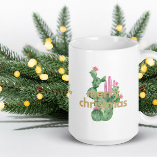 Modern Minimalist Sweet Merry Christmas Cacti Mug