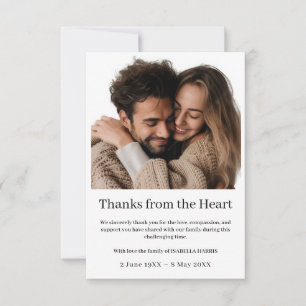 Modern Minimalist Sympathy Thank You Design Card