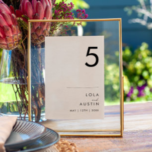 Modern Minimalist Table Number