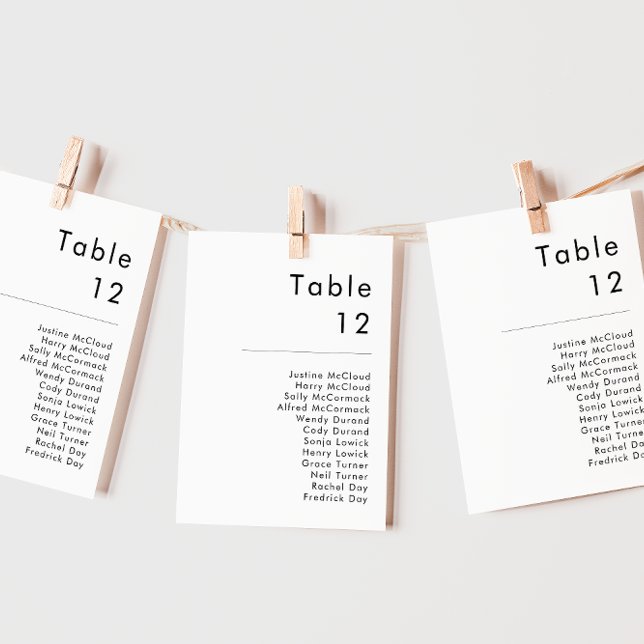 Modern Minimalist | Table Number Seating Chart (Creator Uploaded)