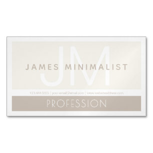 Modern Minimalist   Taupe Earth-tones Magnetic Business Card