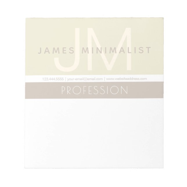Modern Minimalist | Taupe Earth-tones Notepad (Front)