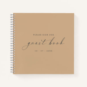 Modern Minimalist Taupe Guest Book Weddings