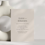 Modern Minimalist Taupe Neutral Wedding Invitation<br><div class="desc">This minimalist taupe modern wedding invitation features clean typography and a warm neutral background for an elegant, understated look. The simple layout keeps the focus on your names and wedding details while creating a timeless aesthetic that works beautifully for city venues, modern restaurants, art galleries, and intimate celebrations. Perfect for...</div>