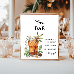 Modern Minimalist tea bar Summer Birthday sign