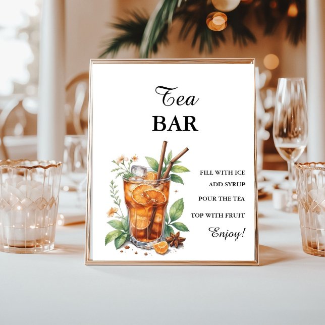 Modern Minimalist tea bar Summer Birthday sign (Creator Uploaded)