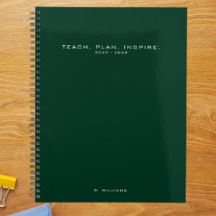 Modern Minimalist Teacher School Green Planner