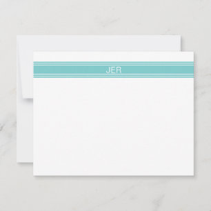 Modern Minimalist Teal Monogram Card