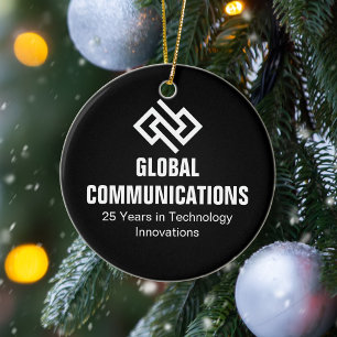 Modern Minimalist Tech Company Black Christmas Ceramic Tree Decoration