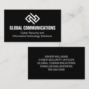 Modern Minimalist Tech Company Black White Business Card