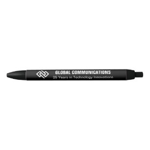 Modern Minimalist Tech Company Black White Custom Ink Pen