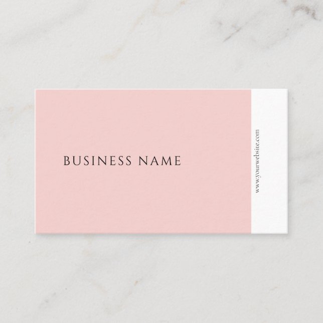 Modern Minimalist Template Blush Pink Elegant Business Card (Front)