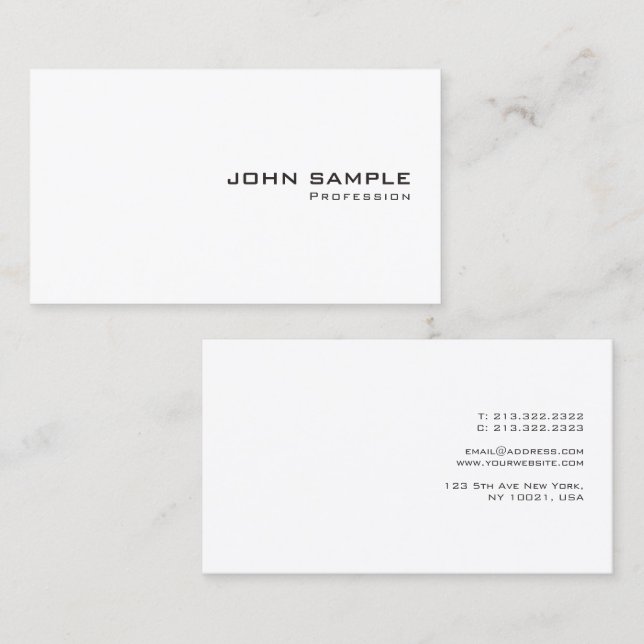 Modern Minimalist Template Elegant Easy to Make Business Card (Front/Back)