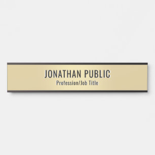 Modern Minimalist Template Elegant Gold Custom Door Sign