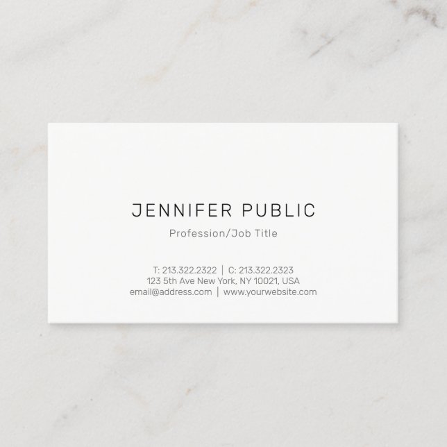 Modern Minimalist Template Elegant Simple Trendy Business Card (Front)