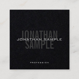 Modern Minimalist Template Premium Black Square Business Card