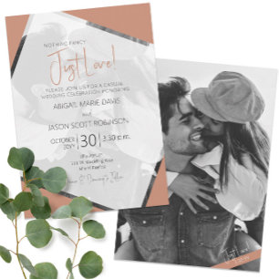 Modern Minimalist Terra Cotta Casual Wedding Invitation