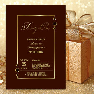 Modern Minimalist Terracotta 21st Birthday Party Invitation
