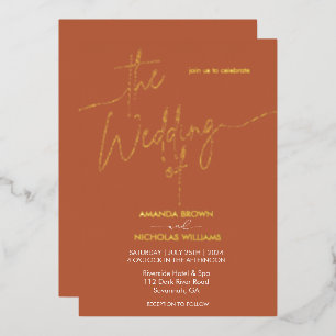 Modern Minimalist Terracotta and Gold Wedding