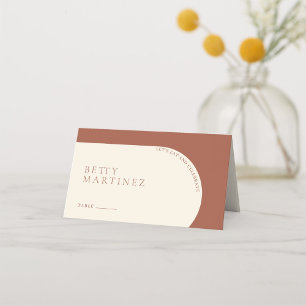Modern Minimalist Terracotta Arch Wedding Guest Place Card