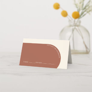 Modern Minimalist Terracotta Arch Wedding Guest Place Card