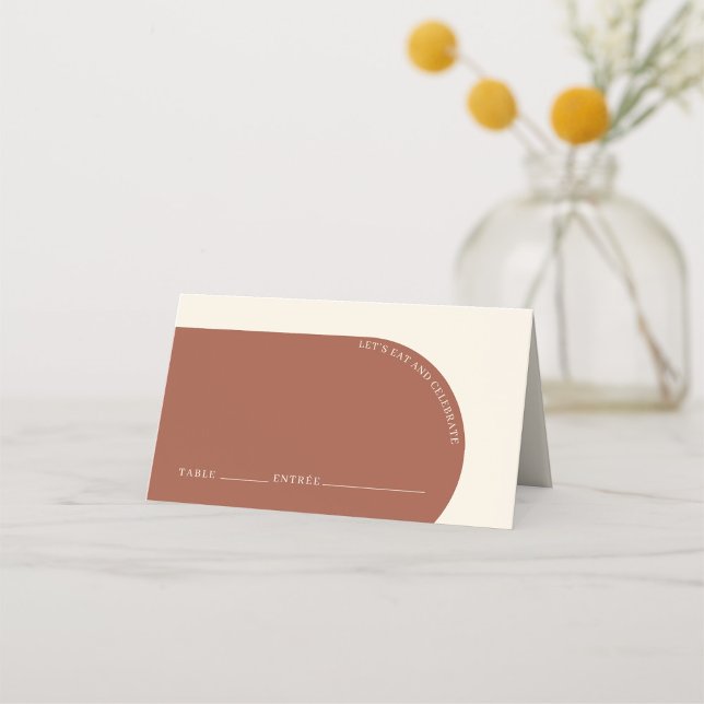 Modern Minimalist Terracotta Arch Wedding Guest Place Card (Creator Uploaded)