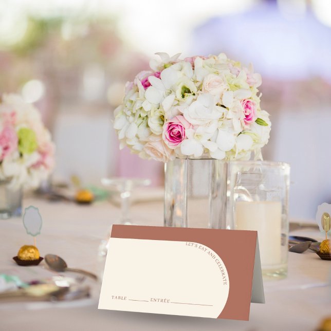 Modern Minimalist Terracotta Arch Wedding Guest Place Card (Creator Uploaded)