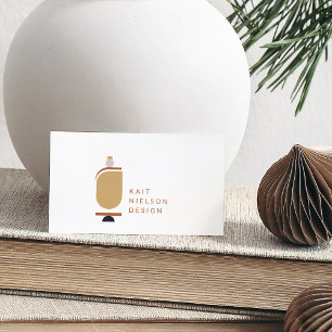Modern Minimalist Terracotta Geometric Shapes  Business Card