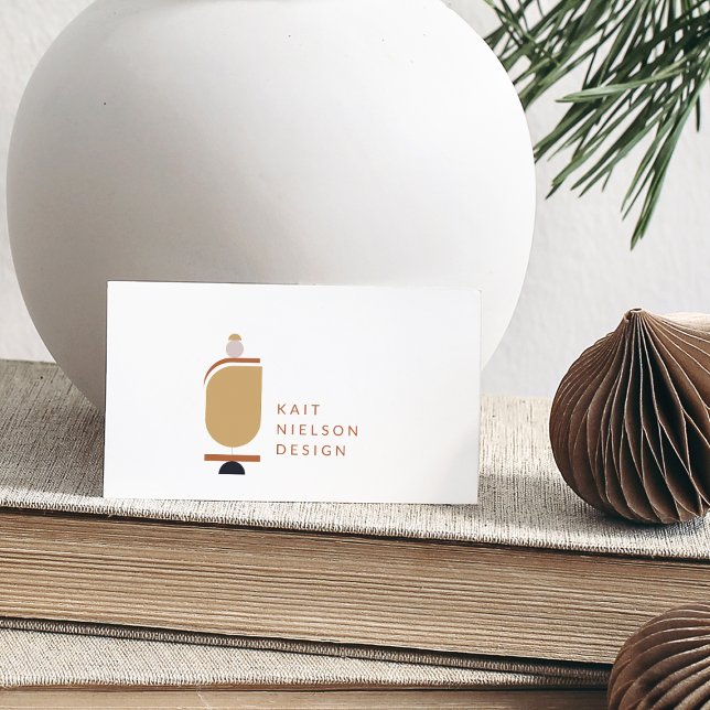 Modern Minimalist Terracotta Geometric Shapes  Business Card (Creator Uploaded)
