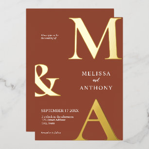 Modern Minimalist Terracotta Monogram Wedding