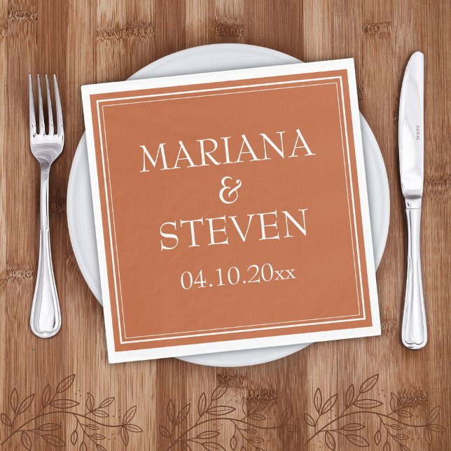 Modern Minimalist Terracotta Napkins (Creator Uploaded)