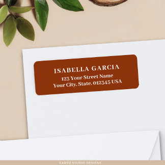 Modern Minimalist Terracotta Return Address