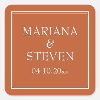 Modern Minimalist Terracotta Square Sticker