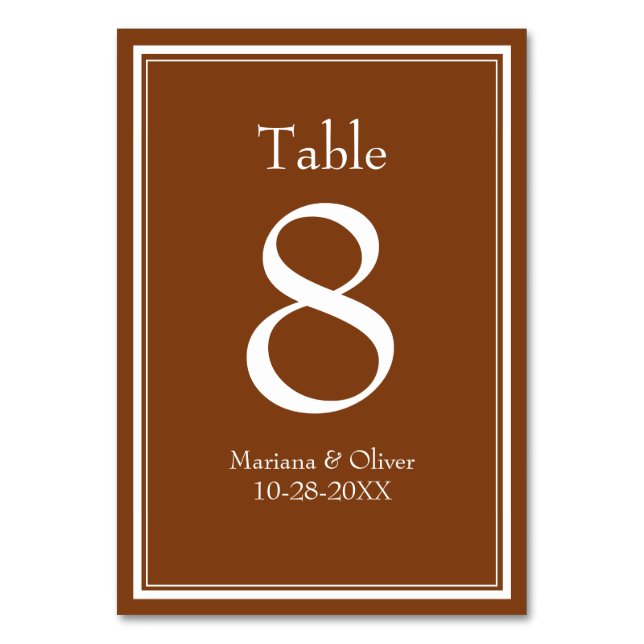 Modern Minimalist Terracotta Table Number (Front)