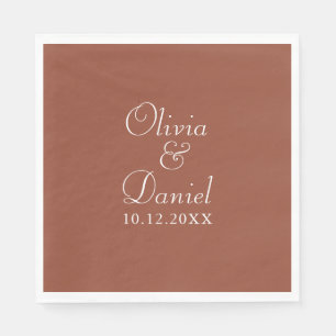 Modern Minimalist Terracotta Wedding Napkin