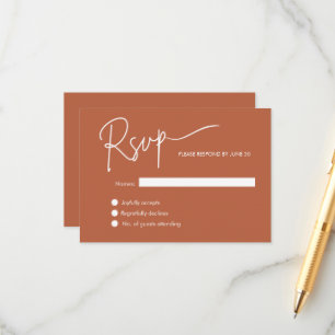 Modern Minimalist Terracotta Wedding RSVP Enclosure Card