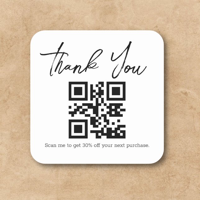 modern  minimalist  thank you business qr code  square sticker (Creator Uploaded)